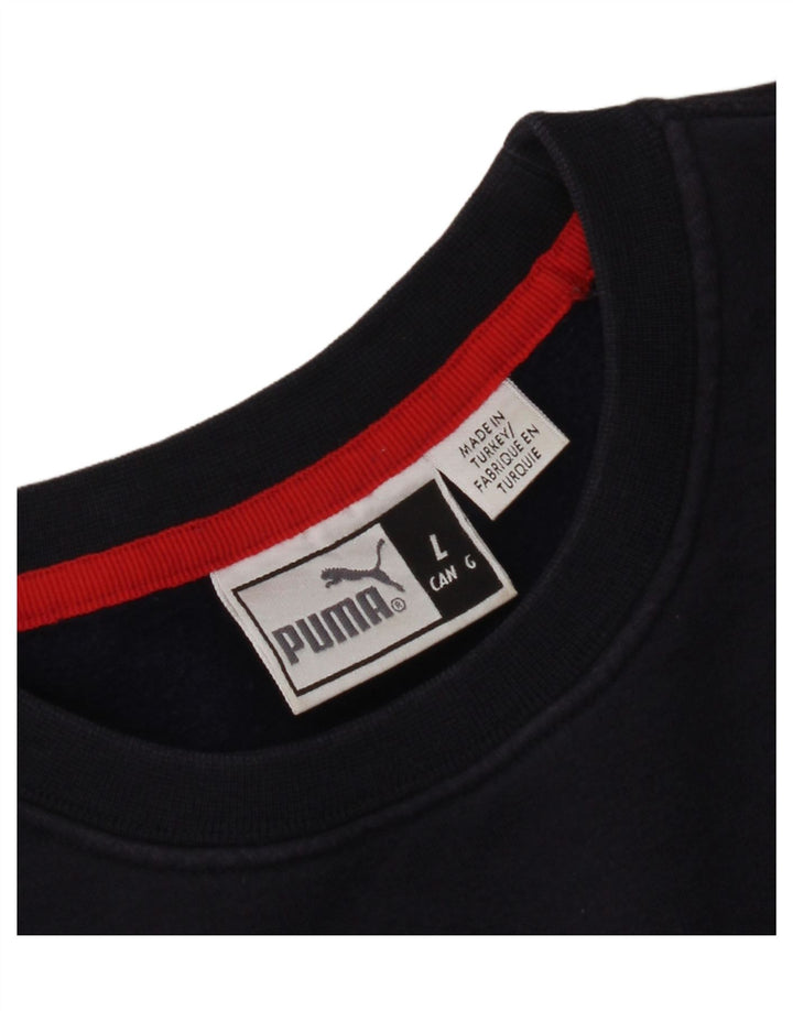 Puma Herre Grafisk Sweatshirt Jumper Large Marineblå