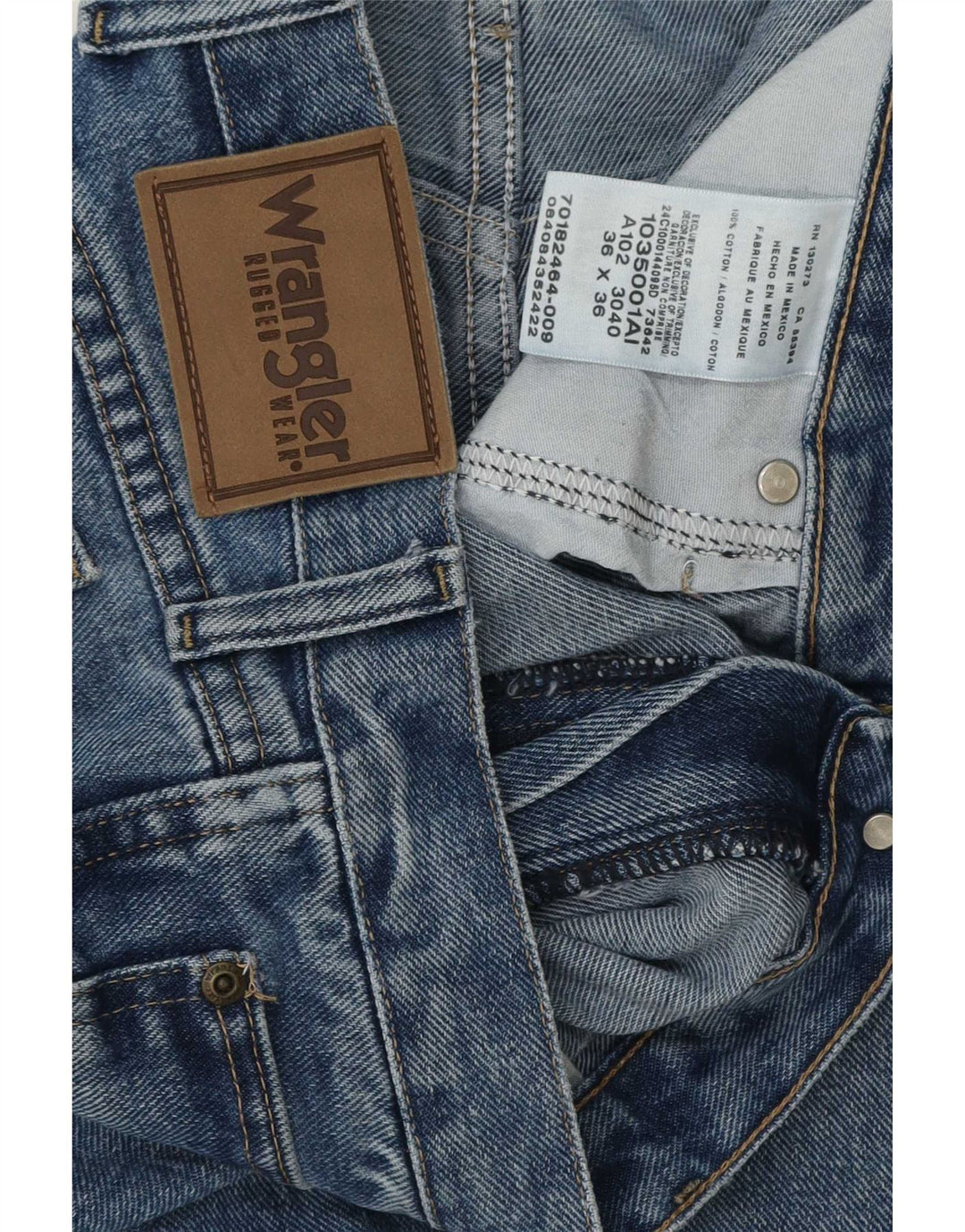 Wrangler Straight Jeans til mænd W36 L36 blå bomuld