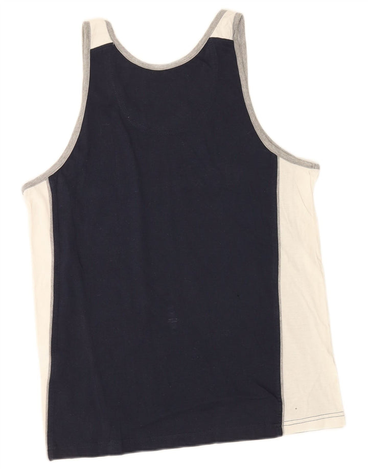 Champion Herre Grafisk Vest Top Medium Marineblå Colourblock Bomuld