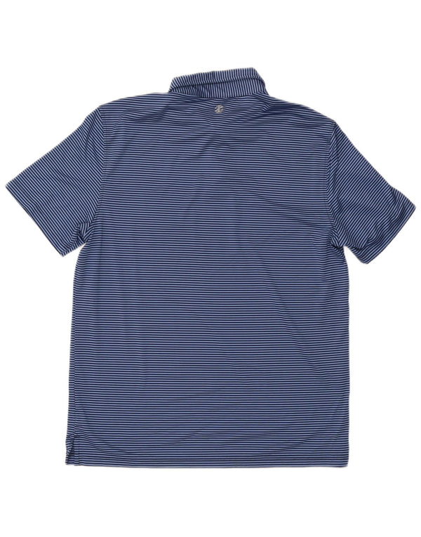 Izod Poloshirt til mænd Medium Blue Pinstripe Polyester