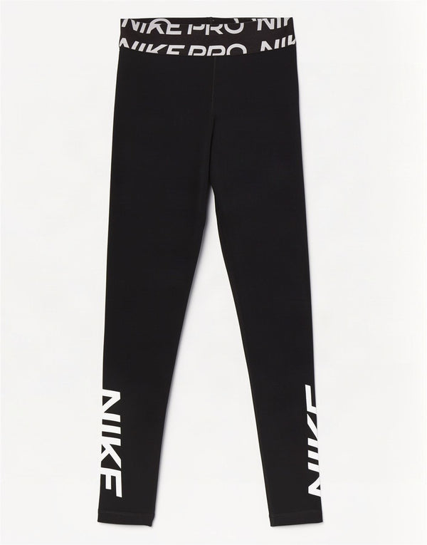 Nike Dame Dri Fit Grafiske Leggings UK 8 Small Black Polyester
