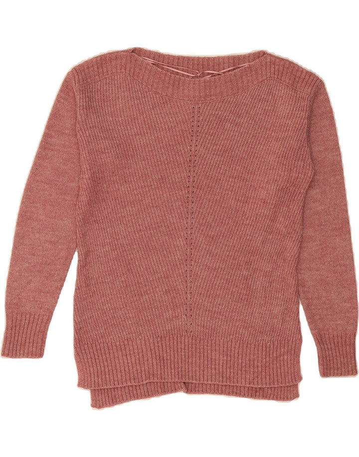FAT FACE Womens Oversized Boat Neck Jumper Sweater UK 10 Small Pink Vintage Fat Face and Second-Hand Fat Face from Messina Hembry 
