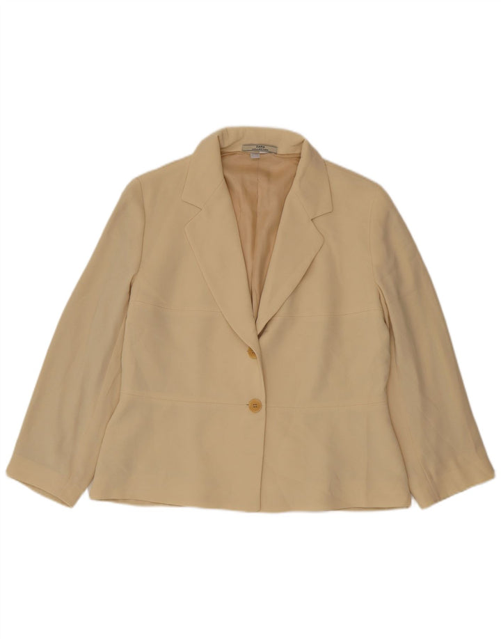 Zara Dame 2-knaps blazerjakke US 14 XL Beige Polyester