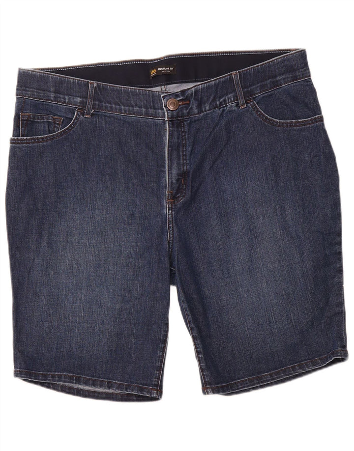 LEE denimshorts med normal pasform til kvinder i mellemhøj højde US 20 3XL W40 blå bomuld