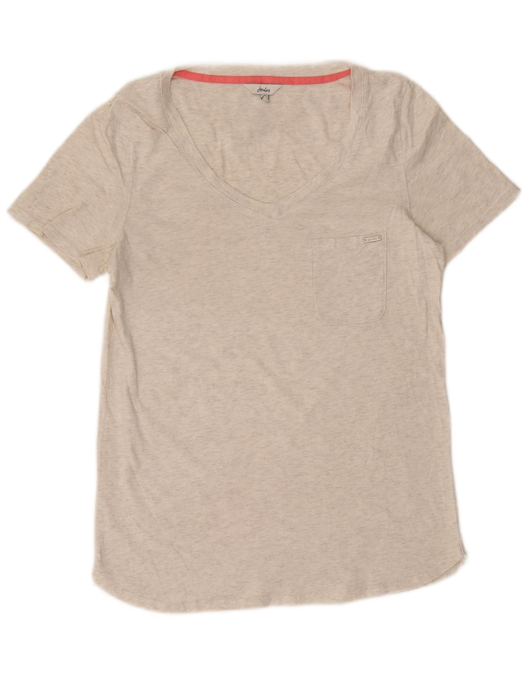 JOULES Dame T-Shirt Top UK 12 Medium Off White Flecked