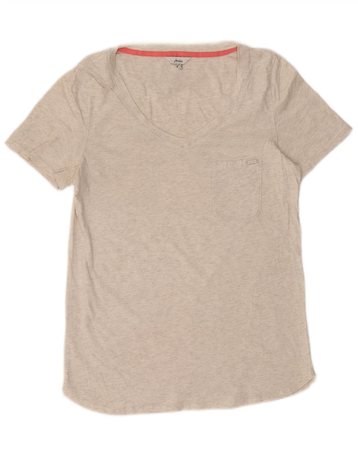JOULES Dame T-Shirt Top UK 12 Medium Off White Flecked