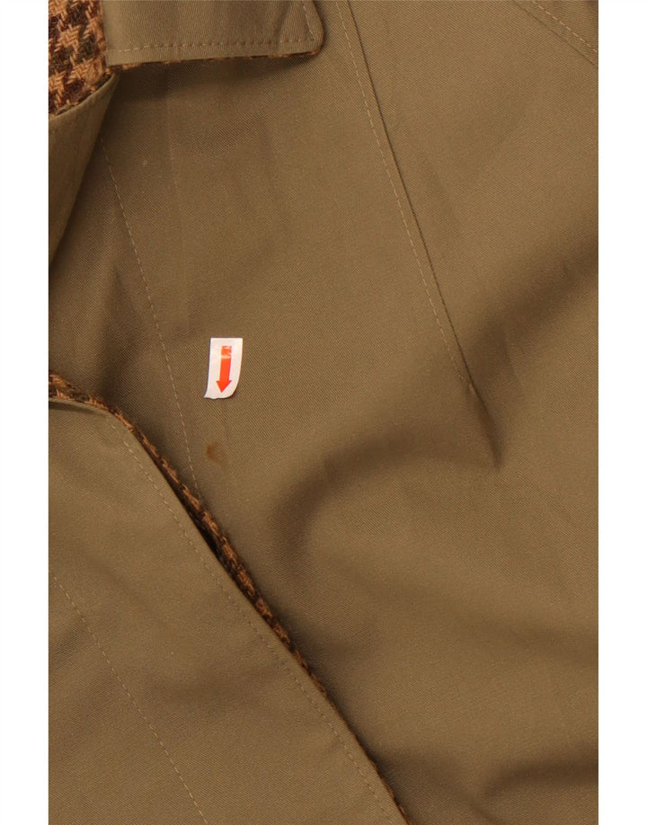 Vintage vendbar overfrakke til kvinder UK 14 Medium Brown Houndstooth