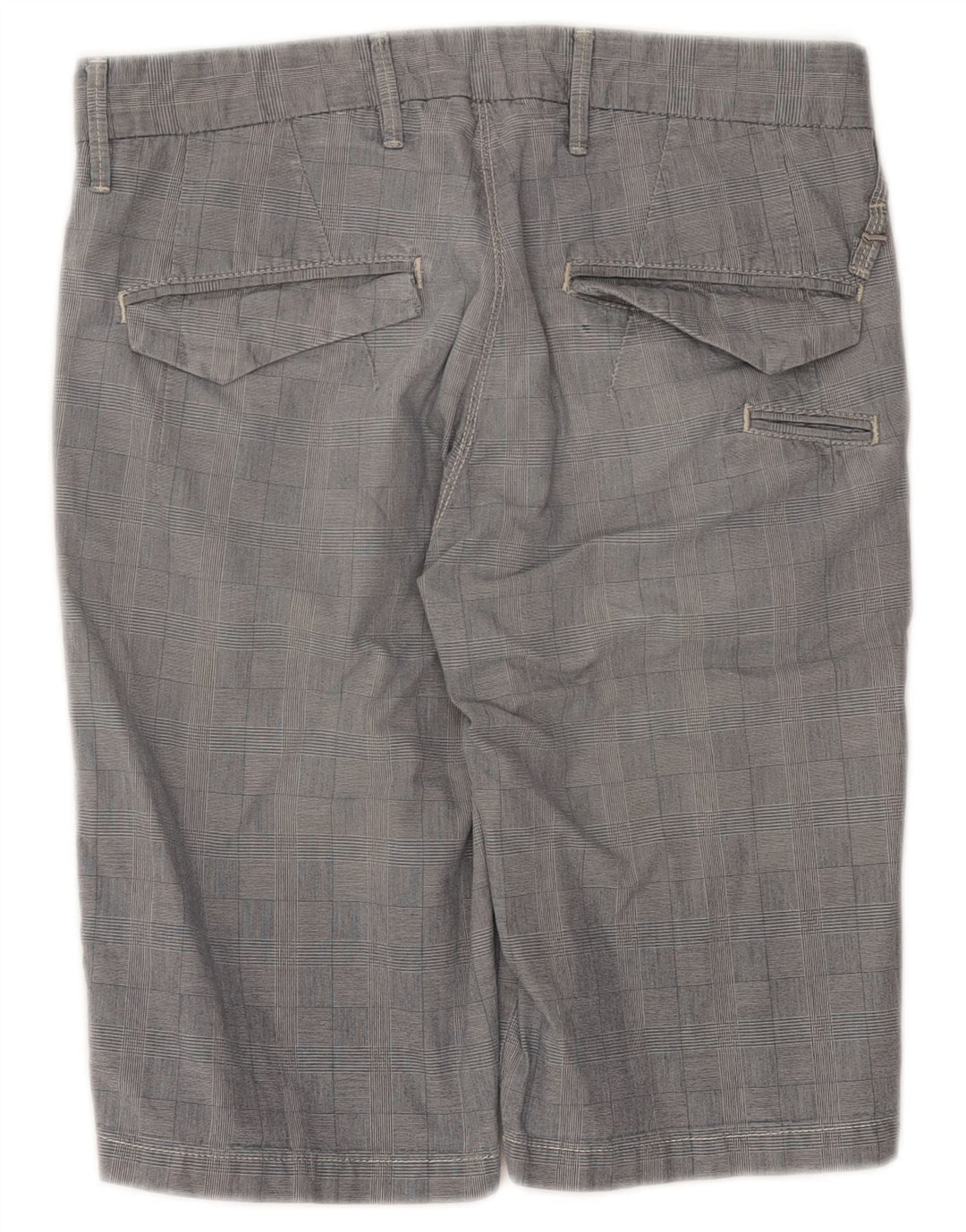 GAS Chino Shorts til mænd W30 mellemgrå ternet bomuld