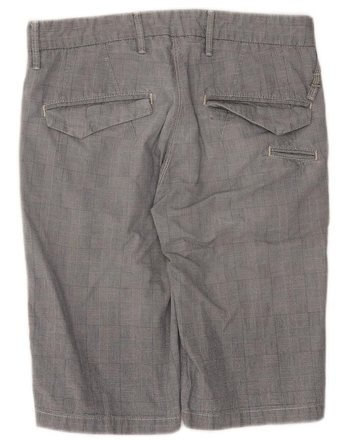 GAS Chino Shorts til mænd W30 mellemgrå ternet bomuld