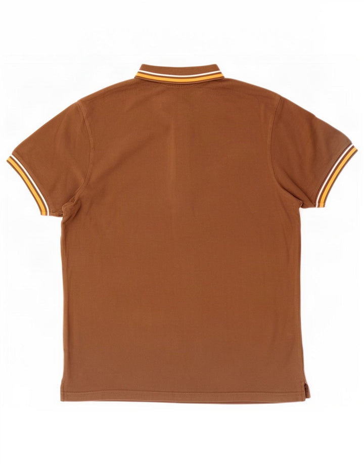 Diadora herre poloshirt Medium brun stribet bomuld