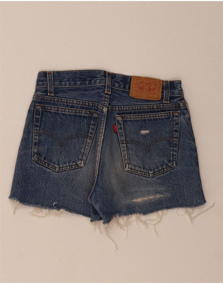 LEVI'S Womens Distressed Denim Shorts W29 Medium Blue Vintage Levi's and Second-Hand Levi's from Messina Hembry 