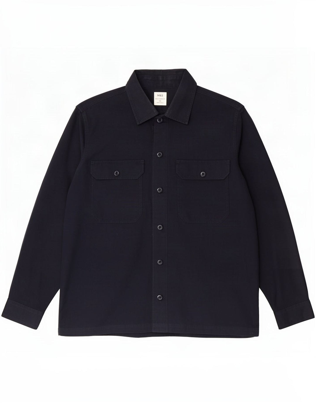Marks & Spencer herre overshirt skjorte 2XL marineblå bomuld