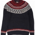 Gap Herre Turtle Neck Jumper Sweater Small Navy Blue Fair Isle Bomuld