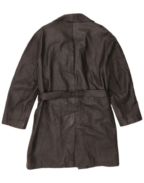 Vintage læderfrakke til kvinder UK 14 Large Black