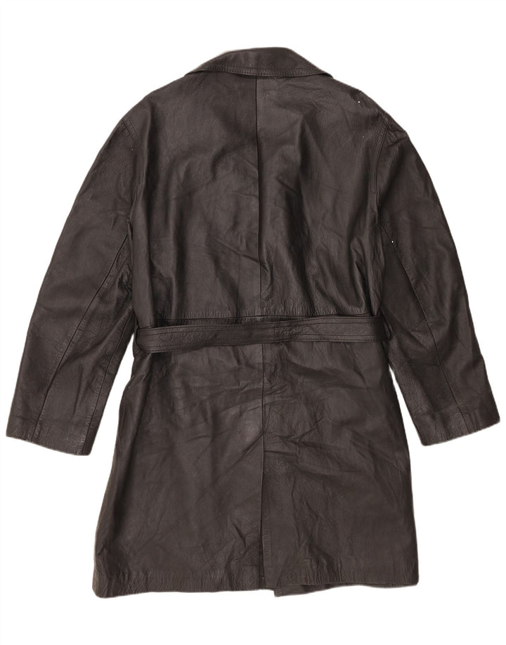 Vintage læderfrakke til kvinder UK 14 Large Black