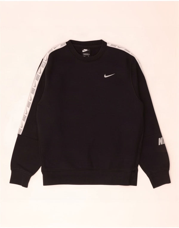 Nike Herre Grafisk Standard Fit Sweatshirt Jumper Lille Sort Colourblock