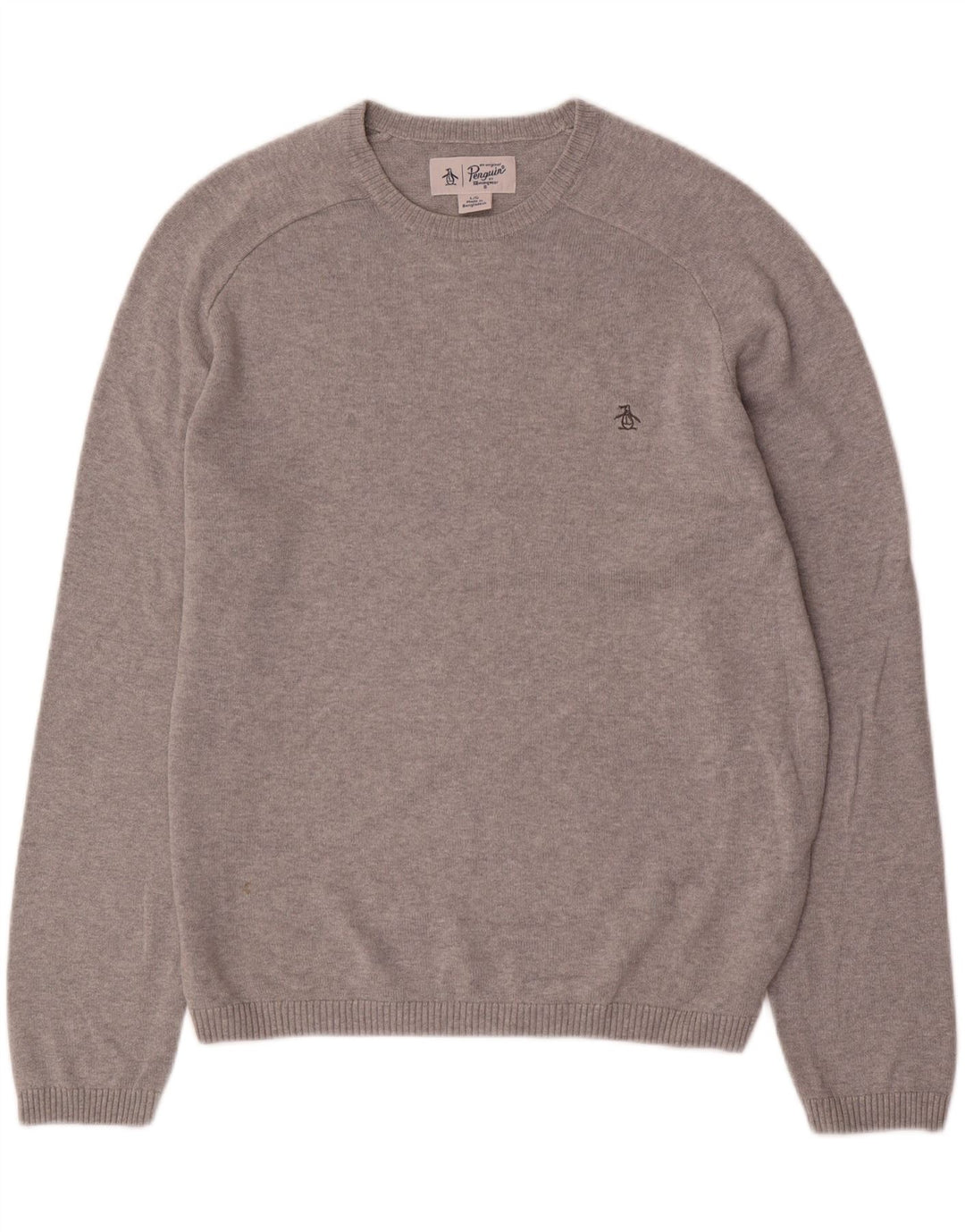 Penguin herre rund hals sweater stor grå bomuld