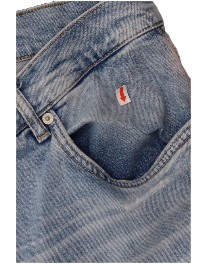 ZARA Mens Distressed Skinny Jeans EU 46 XL W36 L30 Blue Cotton