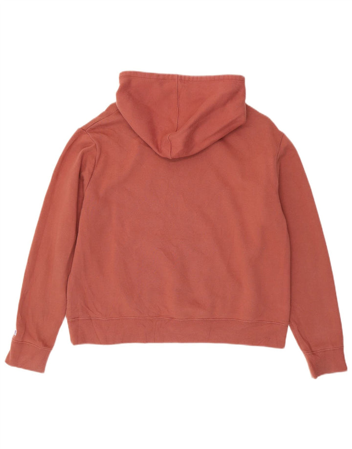 CHAMPION Dame oversized hættetrøje trøje UK 14 Medium rødbrun bomuld
