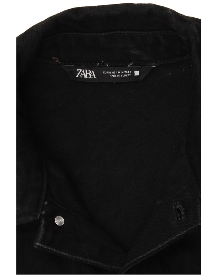 Zara Herre denimjakke UK 38 Medium Sort Bomuld