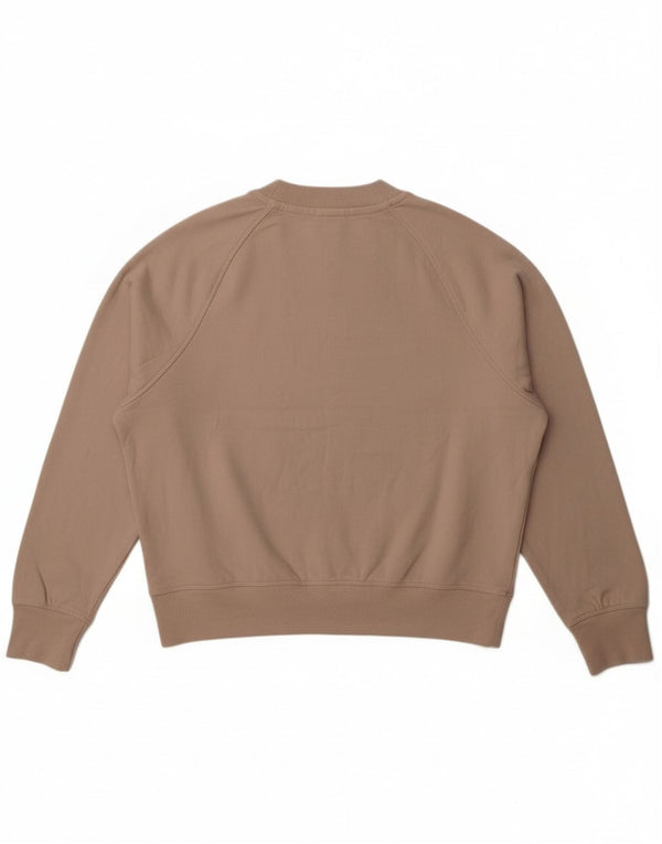 Calvin Klein Dame Grafisk Sweatshirt Jumper UK 16 Stor Beige Bomuld
