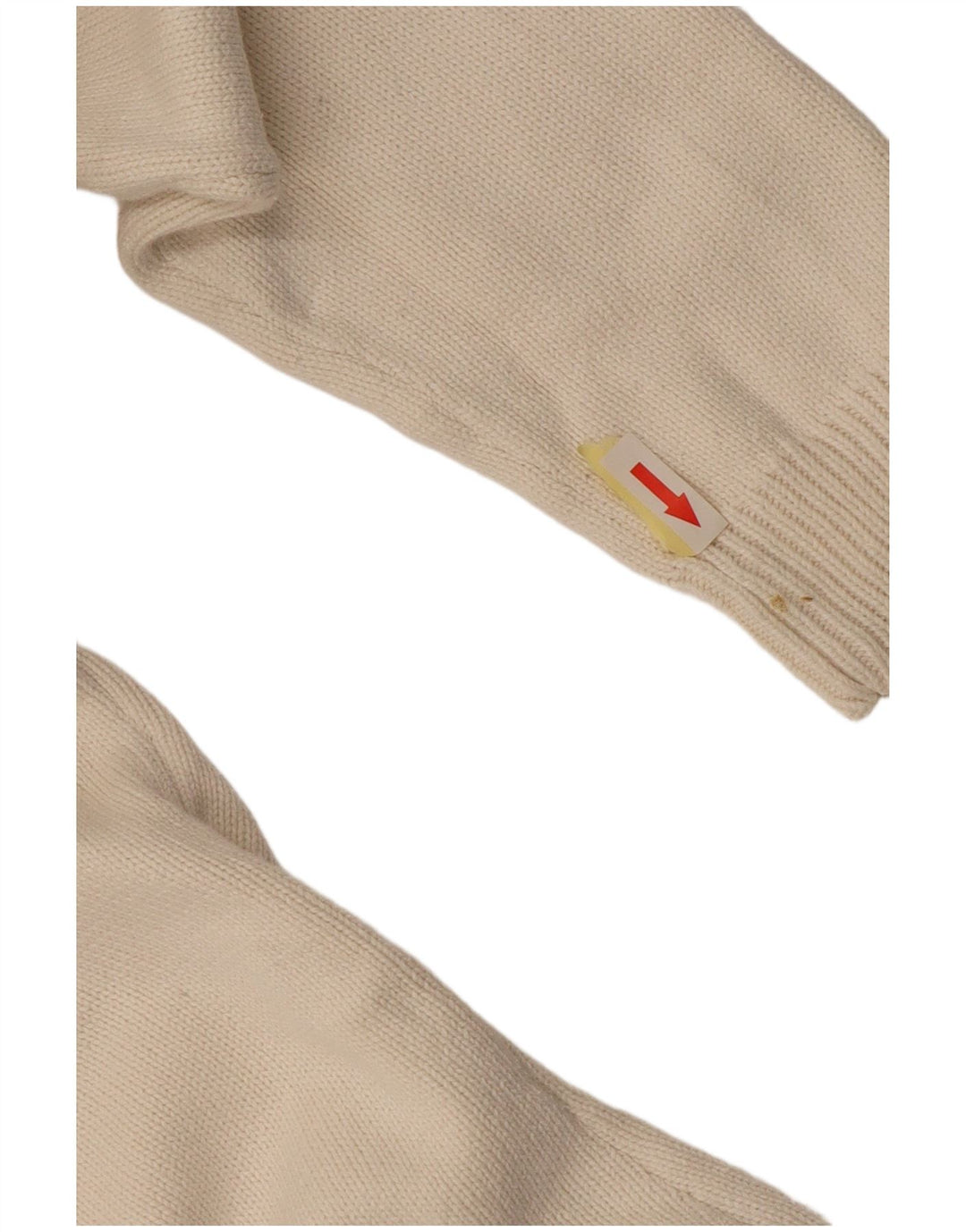 Ralph Lauren Dame Button Neck Jumper Sweater UK 14 Medium White Bomuld