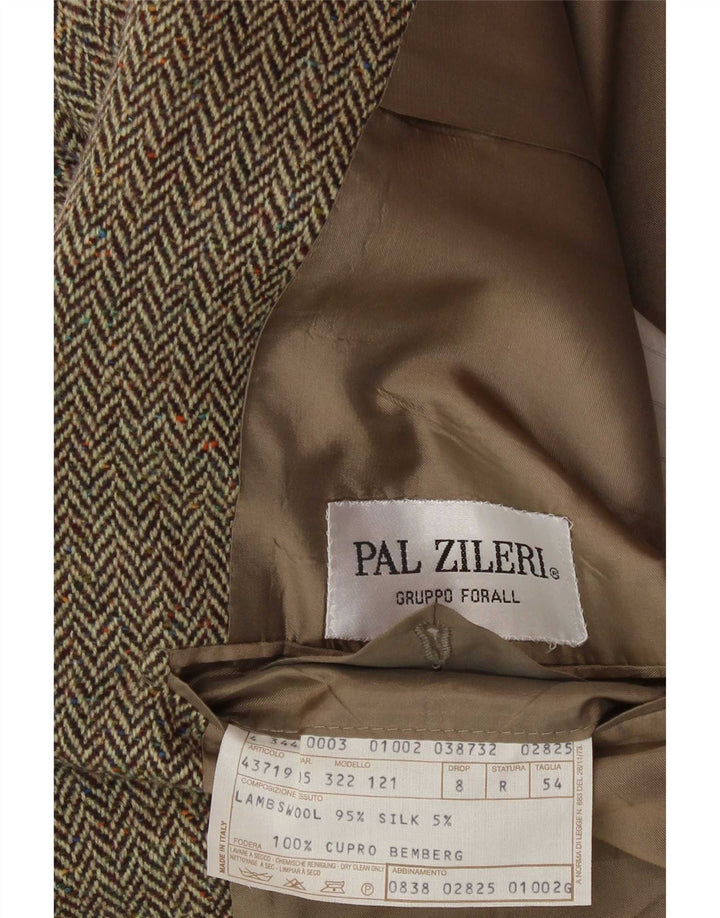 Pal Zileri Herre 2-knaps blazerjakke IT 54 2XL Grå lammeuld