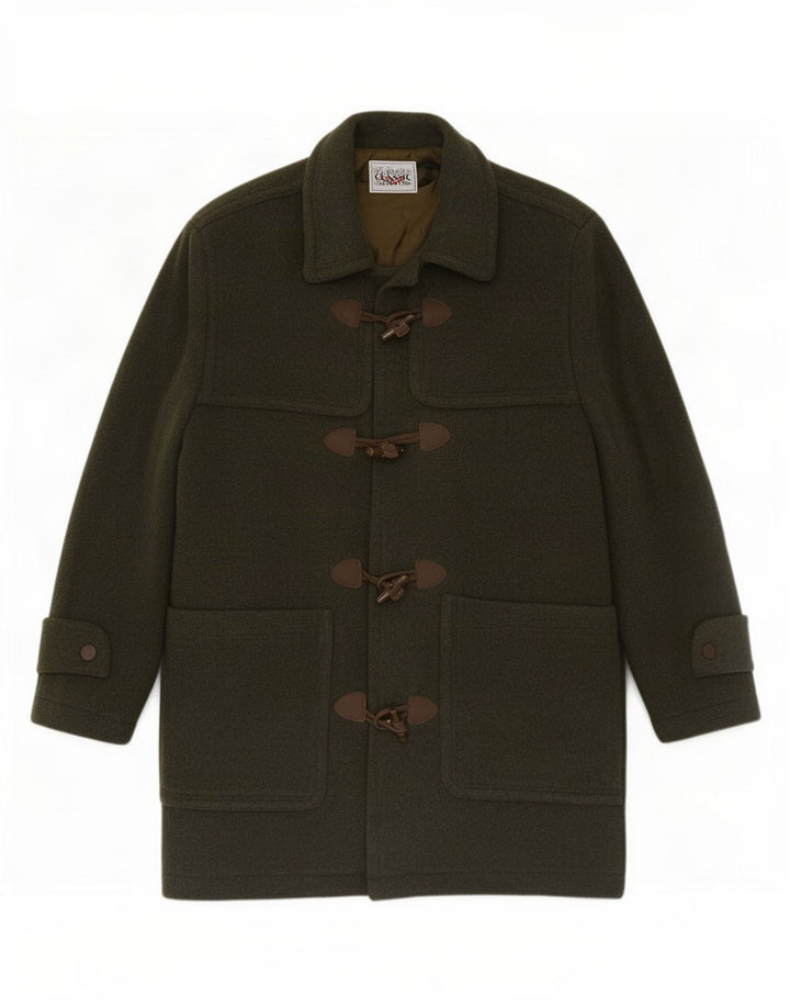 Vintage Herre Duffel Coat UK 38 Medium Khaki Wool