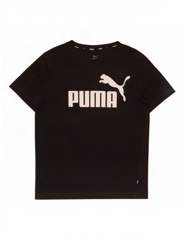 Puma Boys Grafisk T-Shirt Top 9-10 år Sort
