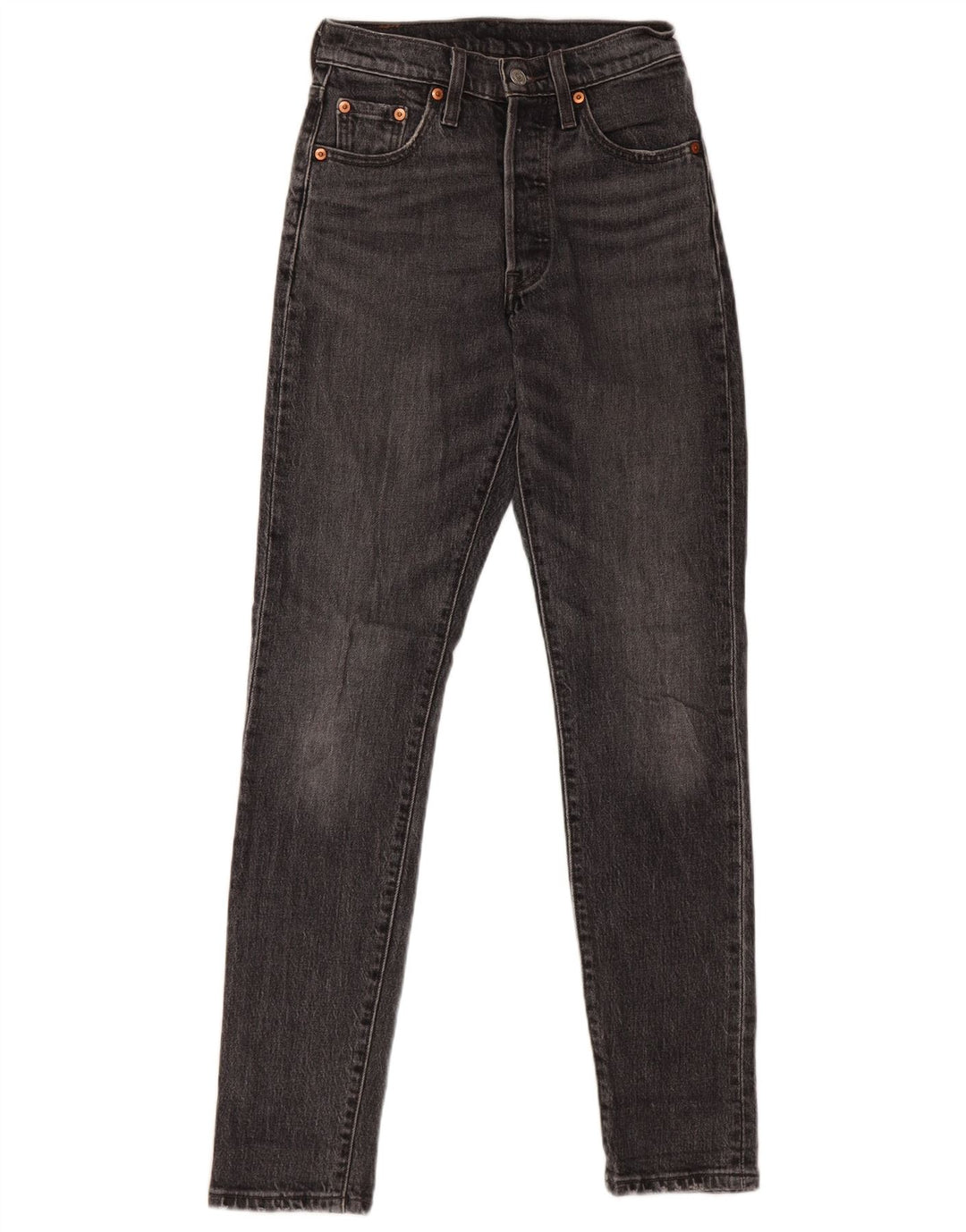 LEVI'S Dame 501 Straight Jeans W23 L30 Grå Bomuld