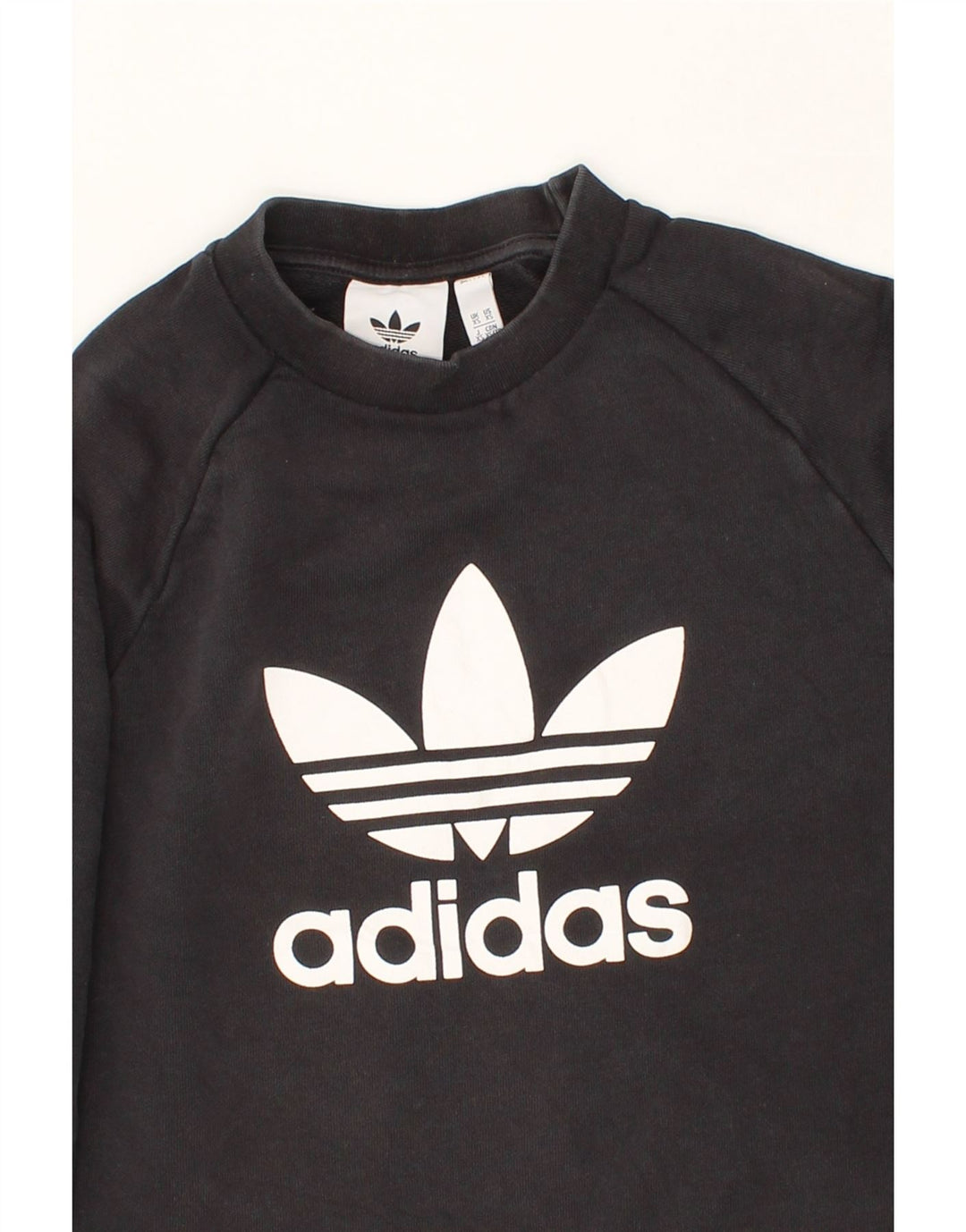 ADIDAS Mens Graphic Sweatshirt Jumper XS Black Cotton Vintage Adidas and Second-Hand Adidas from Messina Hembry 