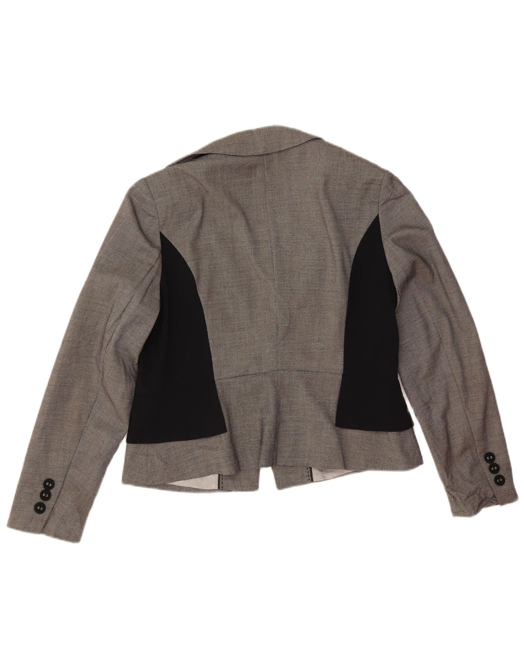 Marks & Spencer Dame Crop Blazer Jacket UK 14 Large Grey Colourblock