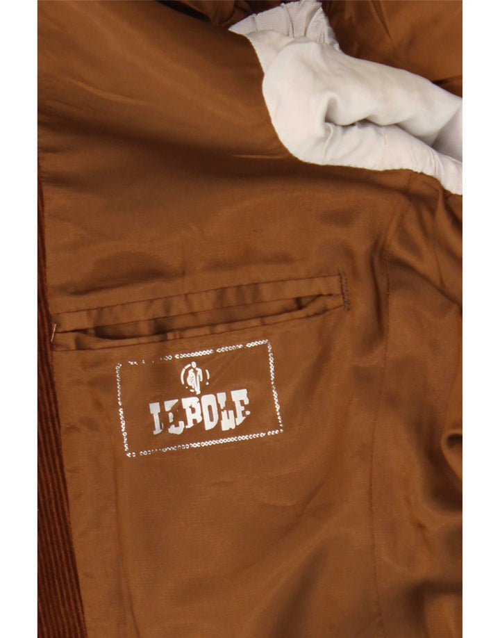 Lebole Dame 2-knaps Corduroy Blazer Jacket UK 12 Medium Brun