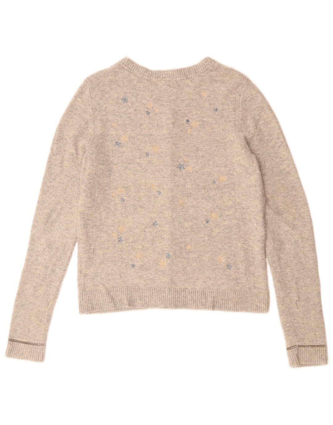 WHITE STUFF Kvinders abstrakt mønster cardigan sweater UK 10 Small Grey