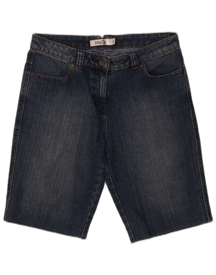 M&Co Dame denim Shorts UK 12 Medium W32 Blå Bomuld