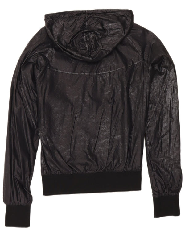 Nike vindjakkejakke med hætte til kvinder UK 10 Lille marineblå nylon