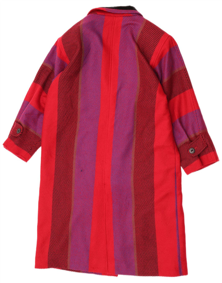 Roccobarocco Dame Oversized Overfrakke UK 10 Lille rødstribet uld