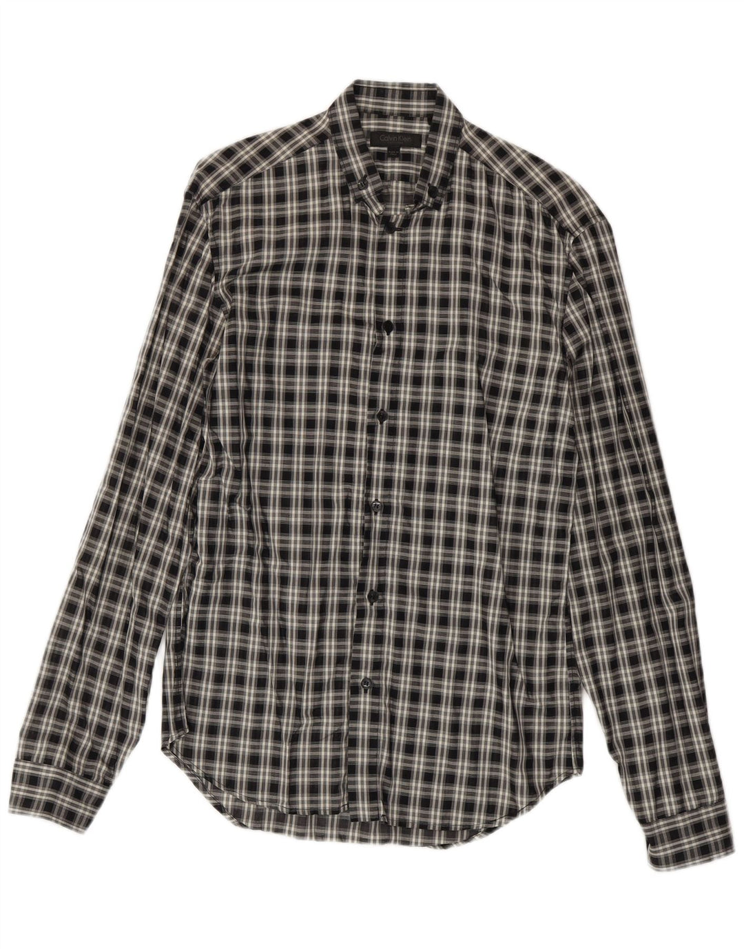 Calvin Klein herreskjorte medium sort ternet bomuld