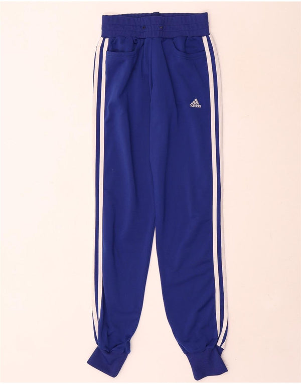 Adidas Dame træningsdragt Bukser Joggers UK 8 Small Navy Blue Polyester