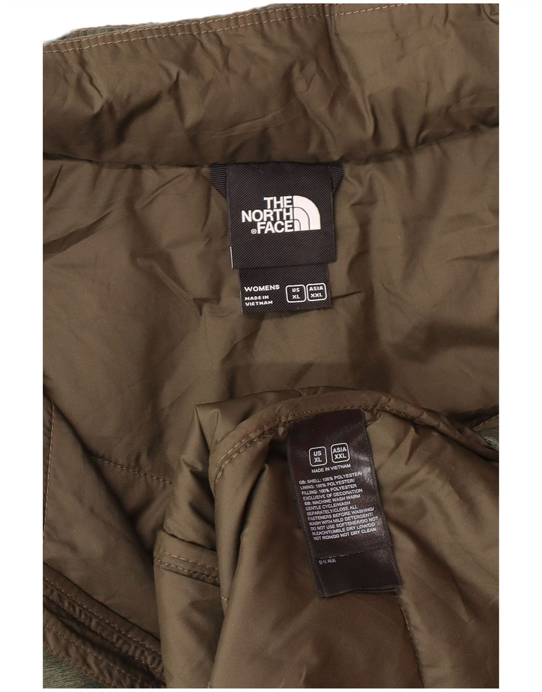 The North Face Dame Hooded Padded Coat UK 18 XL Khaki Polyester Modern