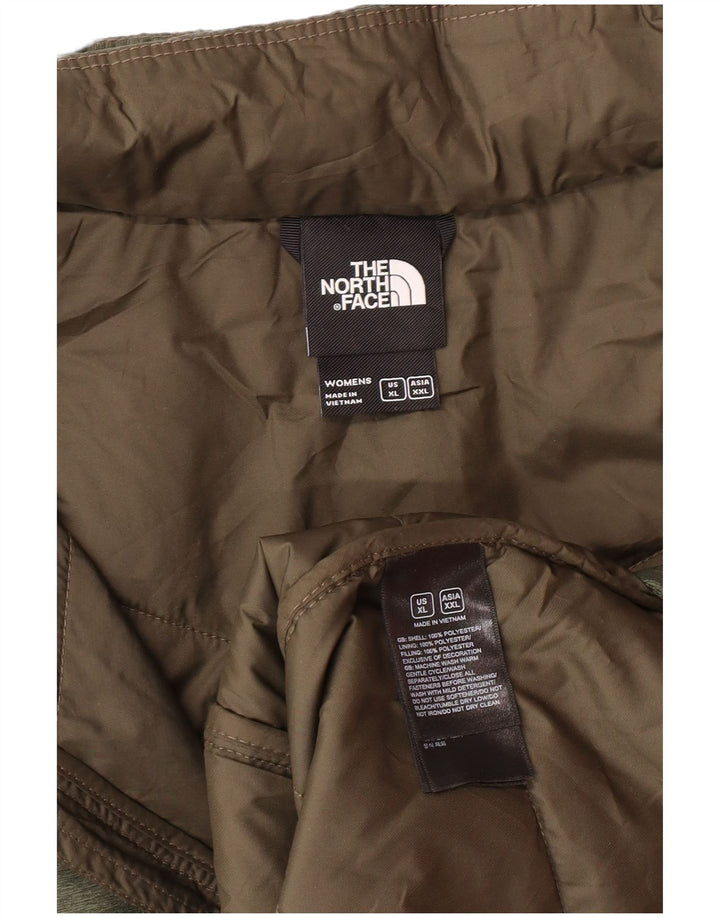 The North Face Dame Hooded Padded Coat UK 18 XL Khaki Polyester Modern