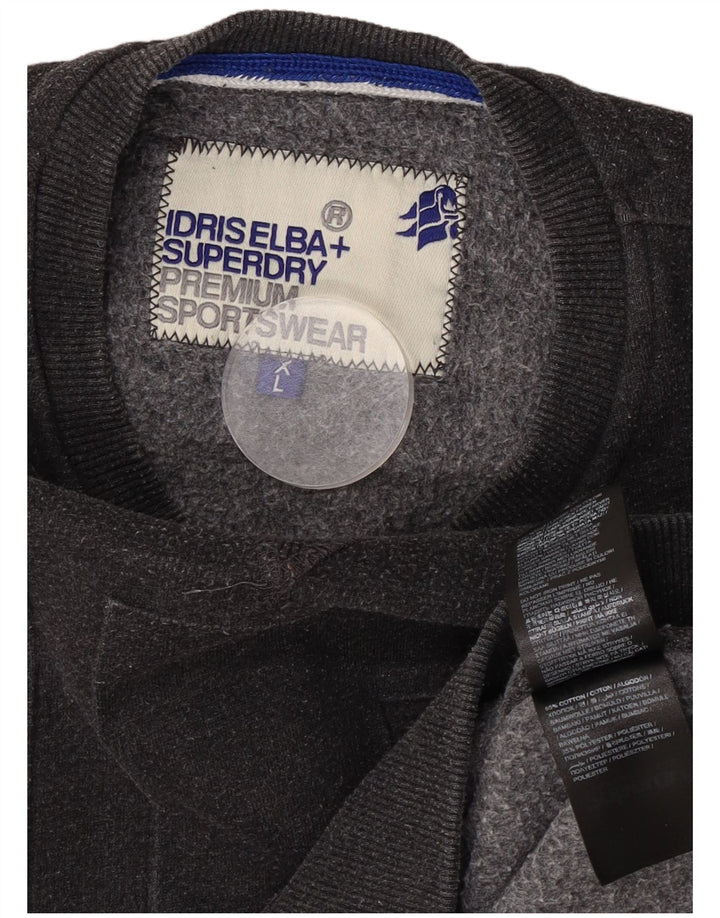 Superdry grafisk sweatshirt til mænd, stor grå bomuld