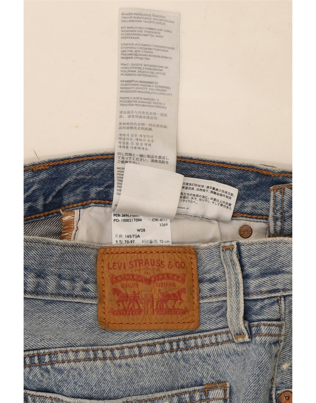 Levi's Dame nødlidende denimnederdel W28 Medium Blue Bomuld