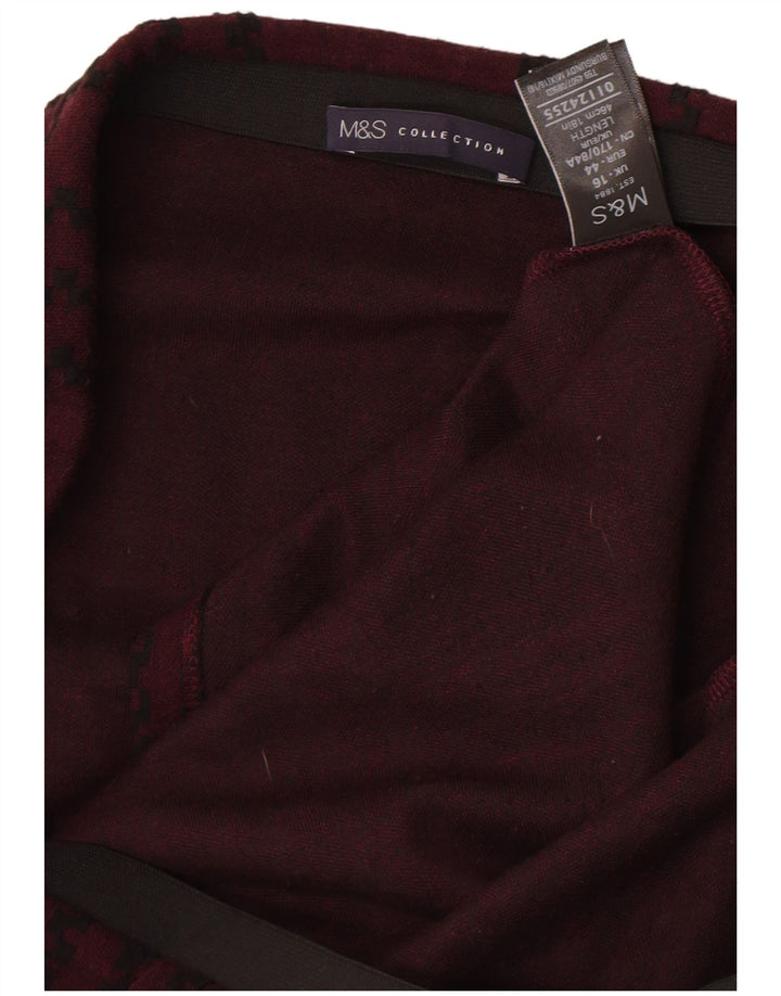 Marks & Spencer Dame-mininederdel UK 16 Large W34 Burgundy ternet polyester