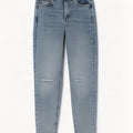 Marks & Spencer Womens Distressed Tapered Jeans UK 8 Small W27 L29 Blue