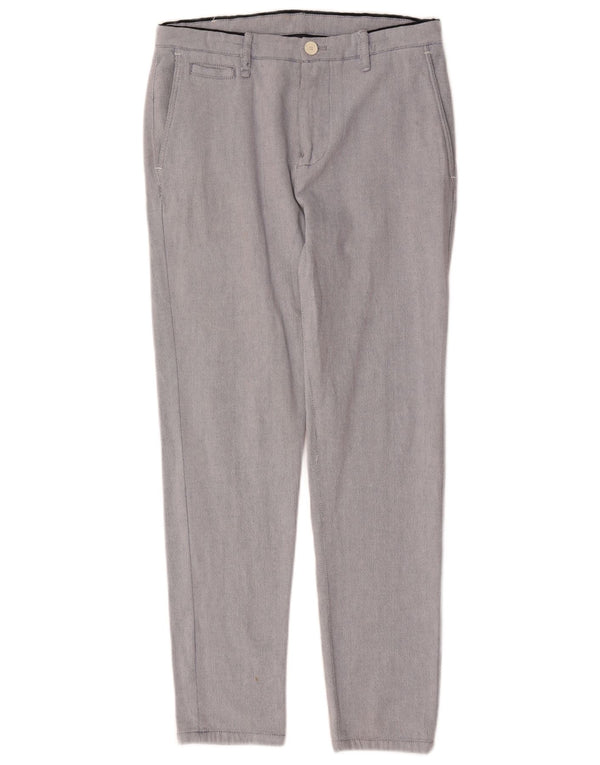 Zara Herre Slim Chino Bukser EU 38 Small W30 L28 Navy Blue Geometric