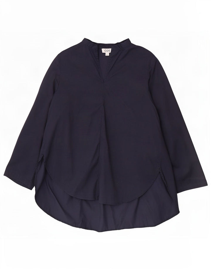 Cos Dame Loose Fit Pullover Shirt EU 36 Small Navy Blue Bomuld