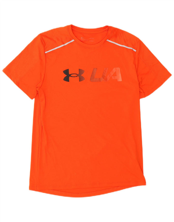 Under Armour Herre Heat Gear Grafisk T-shirt Top Medium Orange Polyester