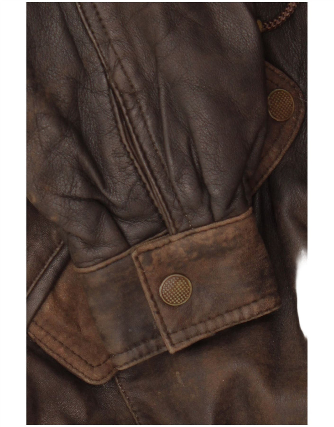 VINTAGE Læderfrakke med hætte til kvinder EU 38 medium brunt læder