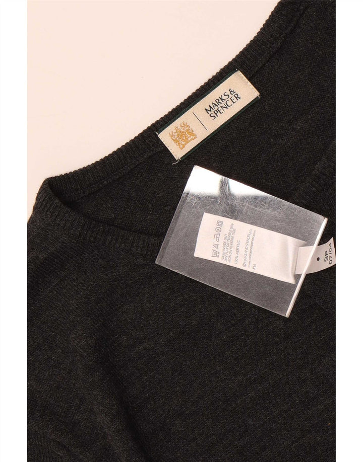 Marks & Spencer Herre sweater med rund hals, mellemgrå akryl